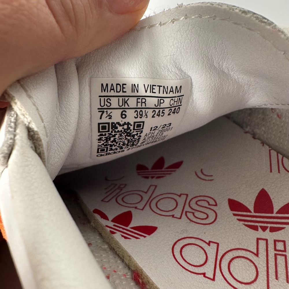 Adidas Samba OG White Better Scarlet Red Gum Sole Sneakers Womens 7.5 Lace up - Picture 5 of 9